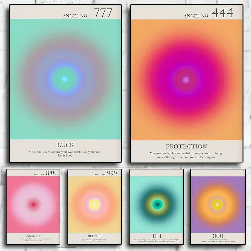 Ängelnummer Andliga Affischer Canvas Modern väggkonst Carvallo