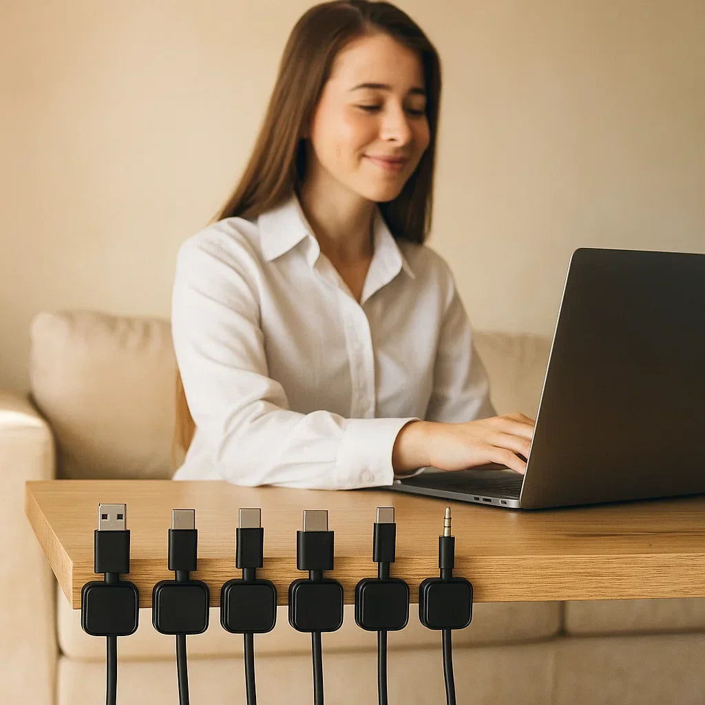 Magnetisk kabelorganisatör - Självhäftande kabelhantering 6-pack Carvallo