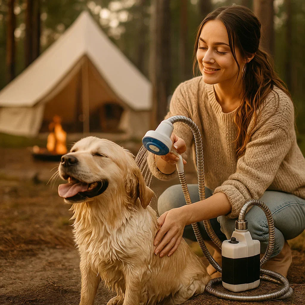 Bärbar USB-campingdusch för utomhusbruk Carvallo