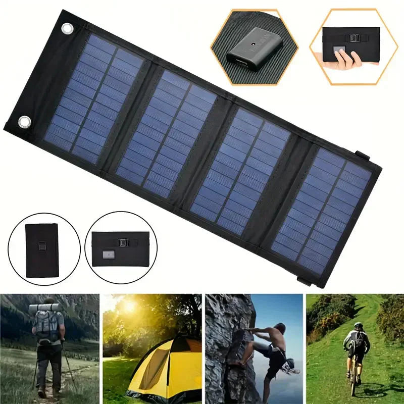 UltraSlim Solar Charger Pro – Hopfällbar powerbank för camping och nödbatterier MILA Sverige