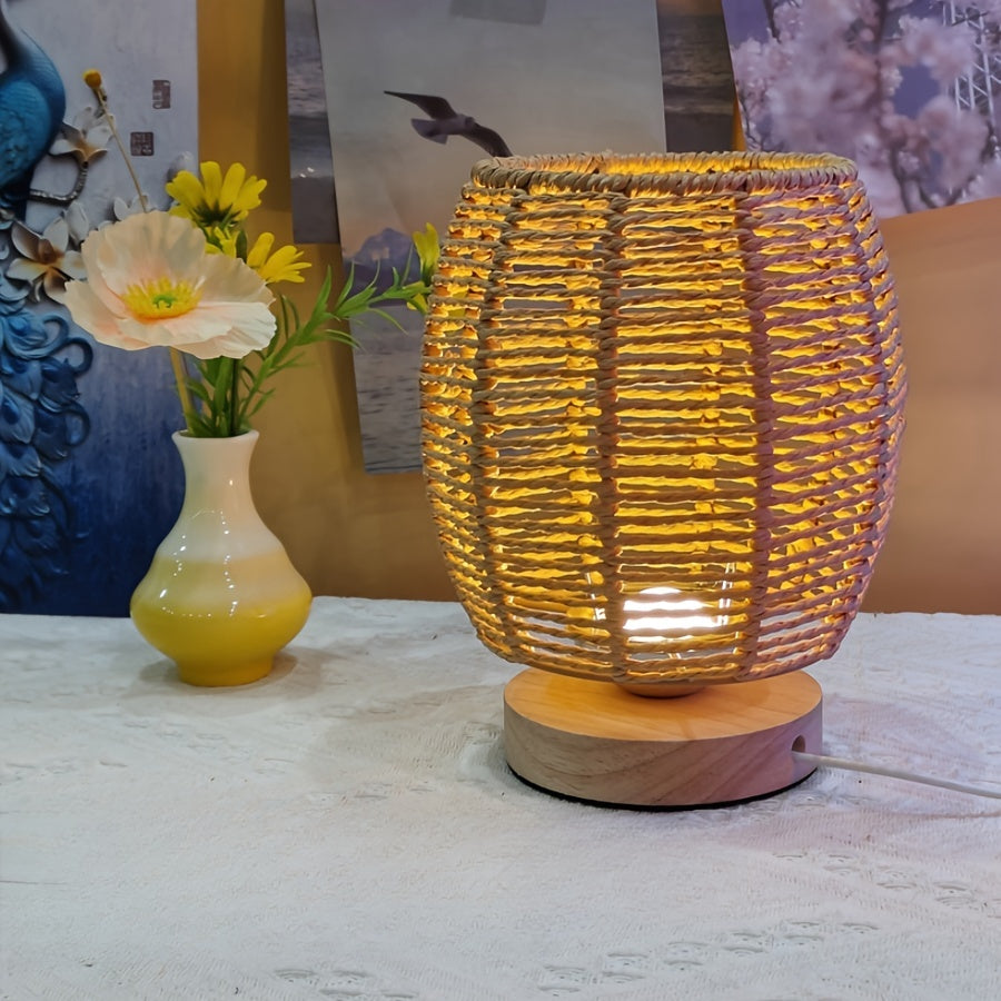 EcoLoom - Handgjord Trä Bordslampa med Varm LED Glöd Carvallo