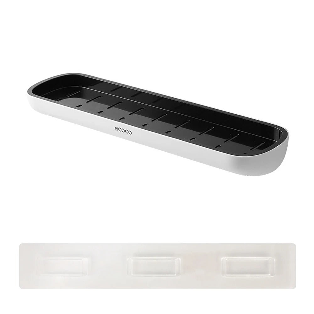 Väggmonterad schampo förvaringshylla – Ingen borrning badrumshylla med handdukshängare & duschorganisatör Carvallo