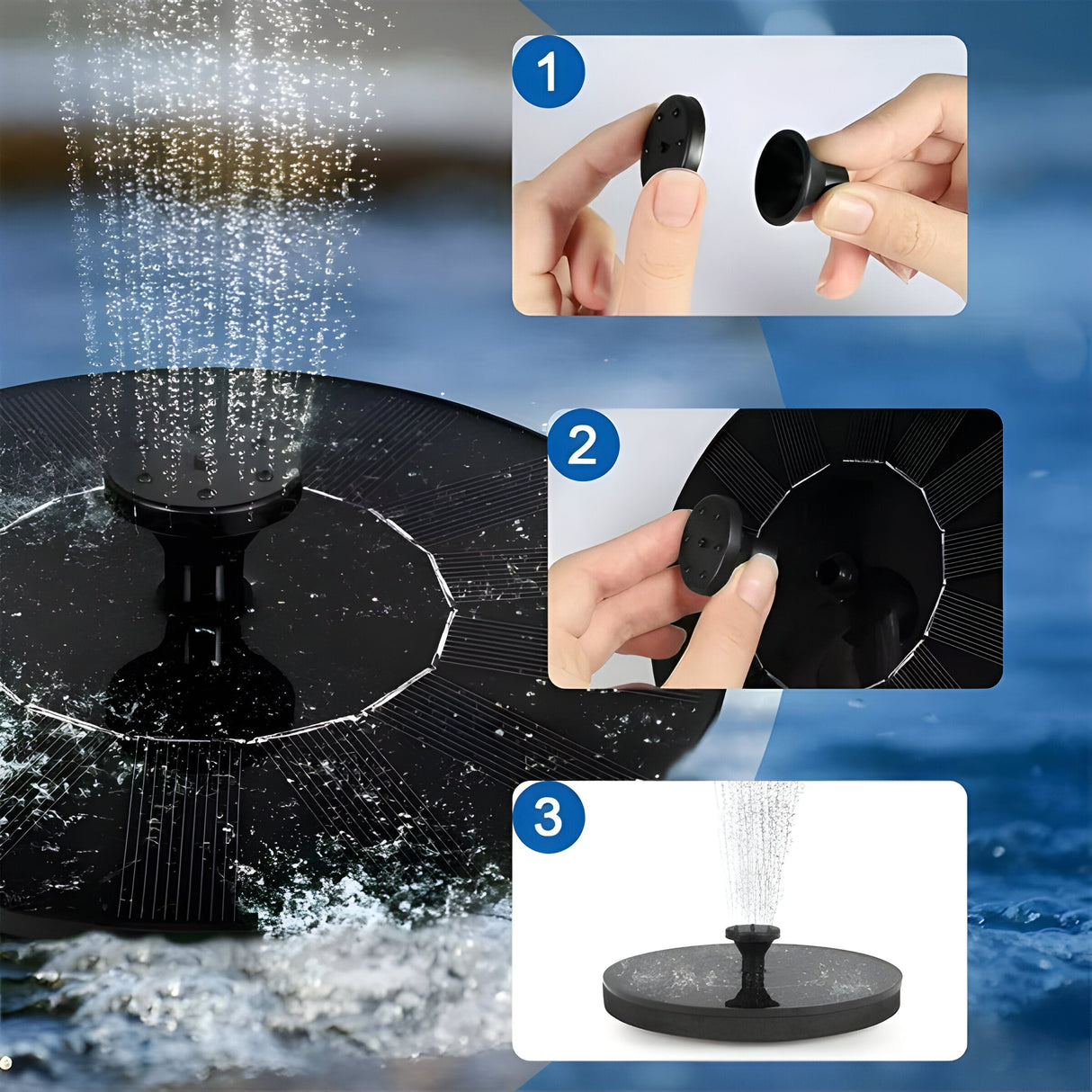 AquaBliss Rise - Solarspringbrunn för Utomhus Carvallo