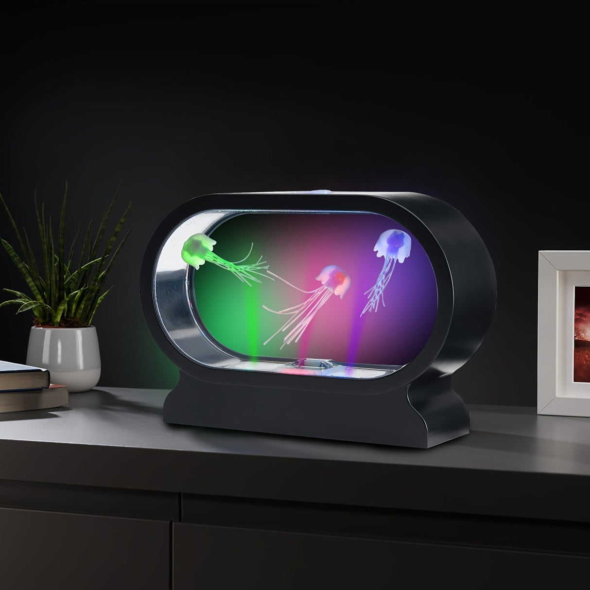 LumiJelly - LED Manet Tafellampa, 3-Färgs Simulering Akvarium Nattlampa, Batteridriven, Dekorativt Ljus Carvallo