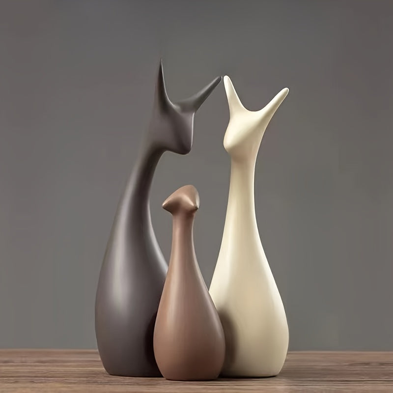 Keramisk Hjort Staty Set – Lyxig Dekor för Vardagsrum och Kontor Carvallo