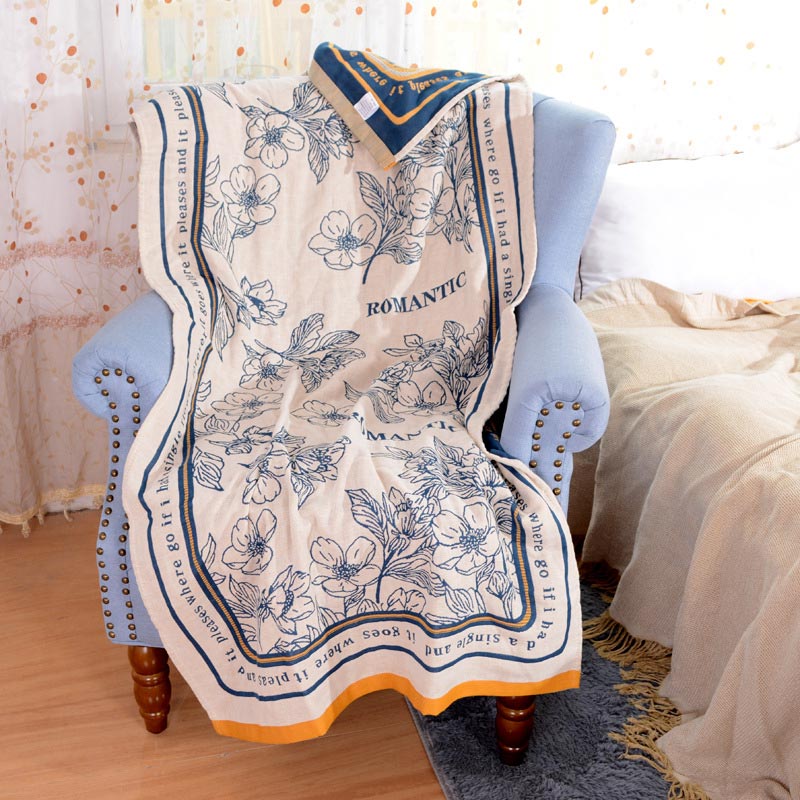 Blomma Blandad Färg Vändbar Bomull Badhandduk Carvallo