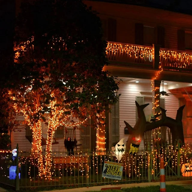 Solcellsdrivna röda älvljus – Utomhus vattentäta ljusslingor för trädgård och patio Carvallo