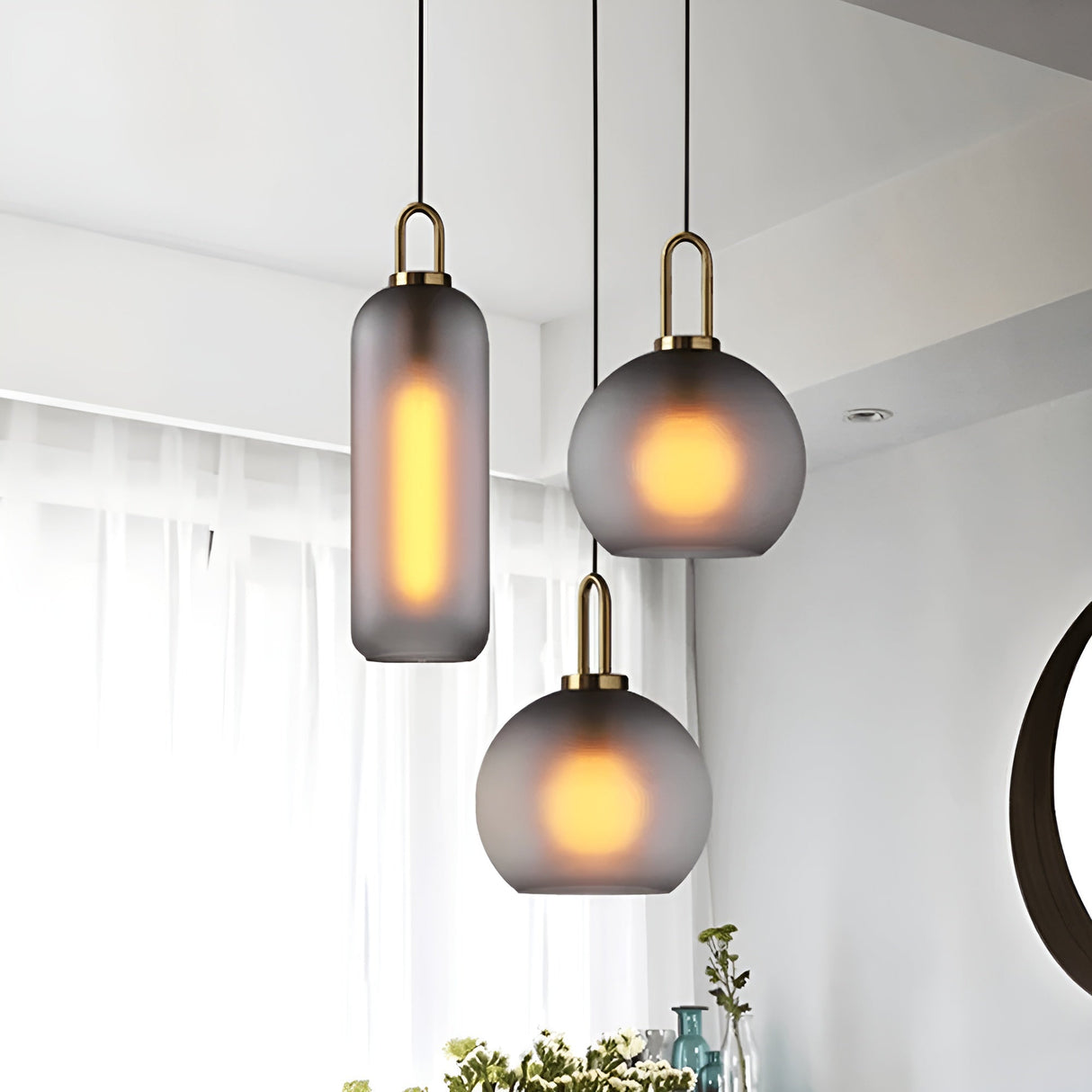 CrystalHue Light - Nordisk glaskula pendellampa Carvallo