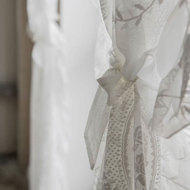 Ruffle Lace Gardin Hål-Ut Transparenta Gardiner Carvallo