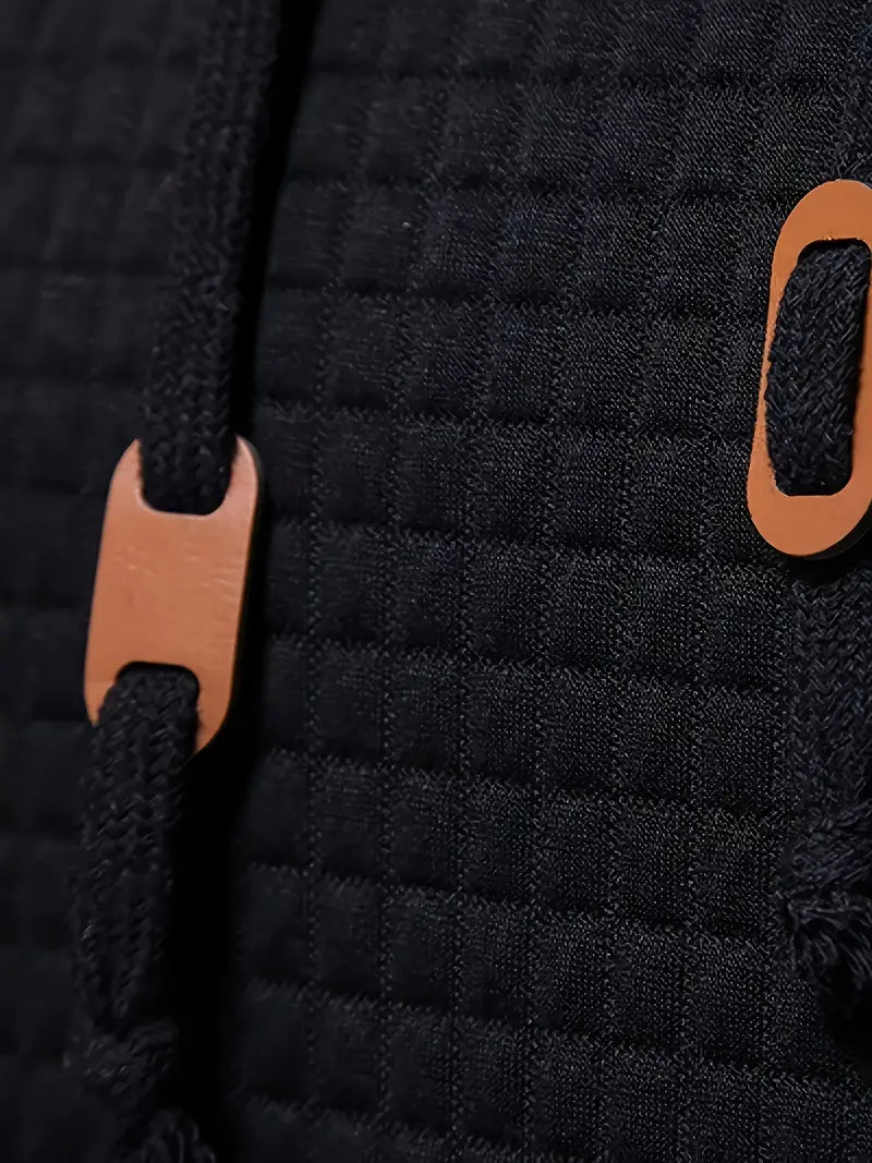 Hoodie Herr Våffelmönster Modern Design Mjuk Tygblandning-Herrhoodies-Bellasverige-Hemnix