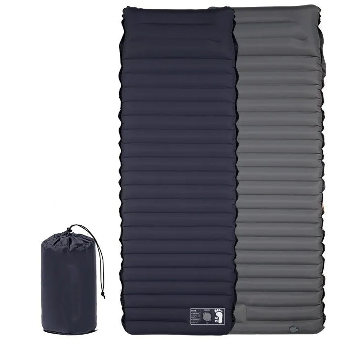 Luftmadrass Med Inbyggd Luftpump Fotpump 10cm, 3.0-3.2 R-värde Dubbla Lager-Luftmadrass-BB-Mörkblå-Hemnix