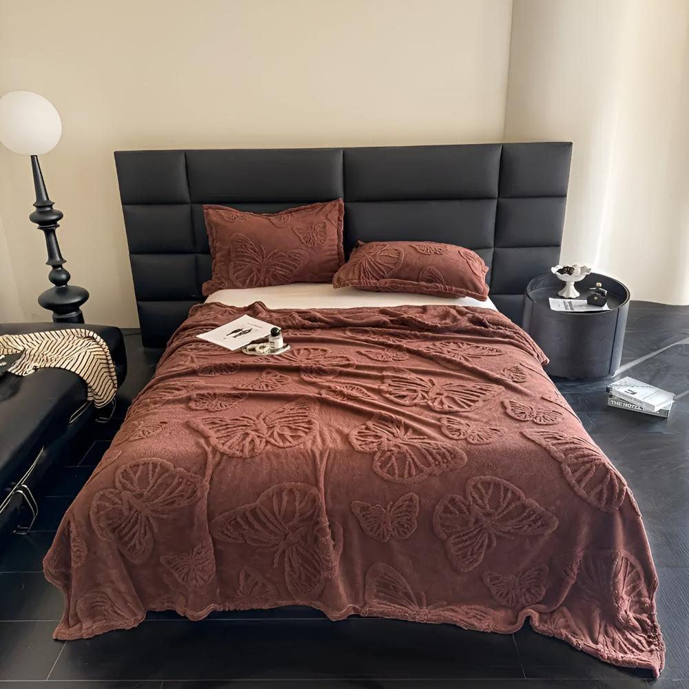 Mjuk fjärilsmönster flanellfilt Carvallo