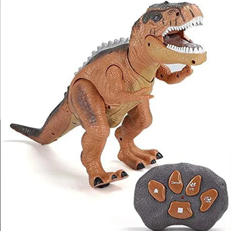 Fjärrkontroll T-Rex Dinosaurie Med LED Ljus, Gående & Vrålande Realistiska Dinosaurie Leksaker Carvallo
