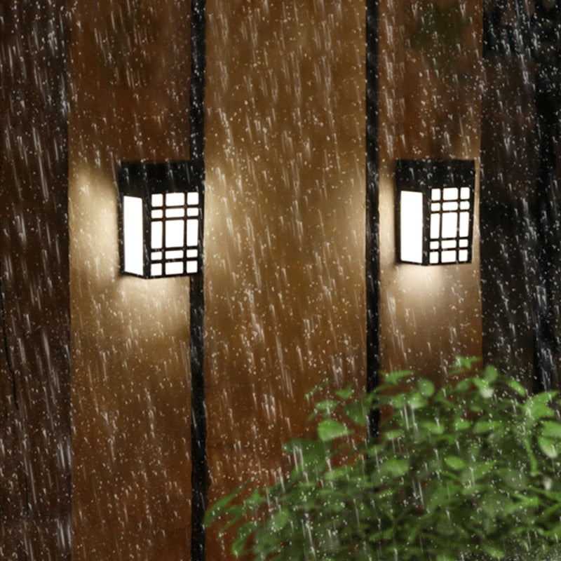 Carvallo Solarlampa Vägg i Japansk Stil | Väderbeständig & Energibesparande | Varm- & Kallvit | Kompaktformat Carvallo