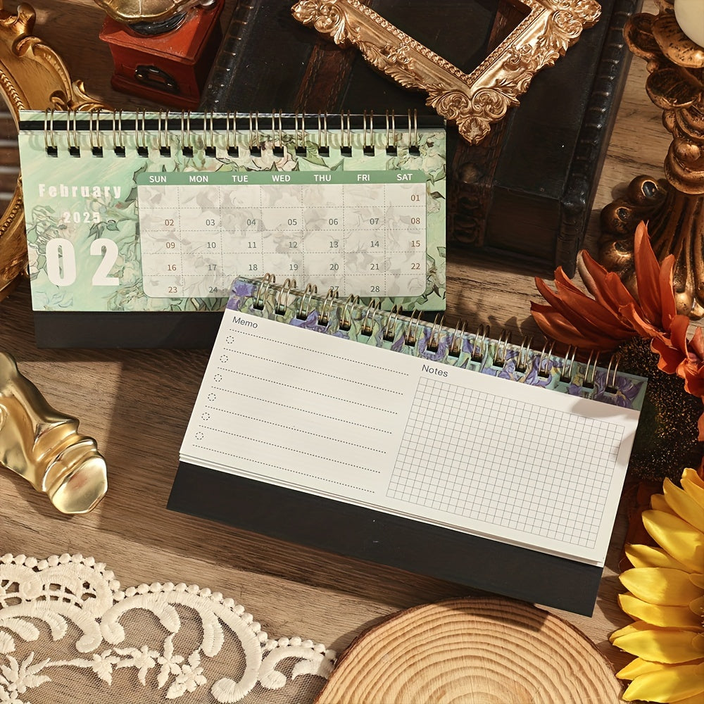 Skrivbords kalender med vintage konstdesign Carvallo