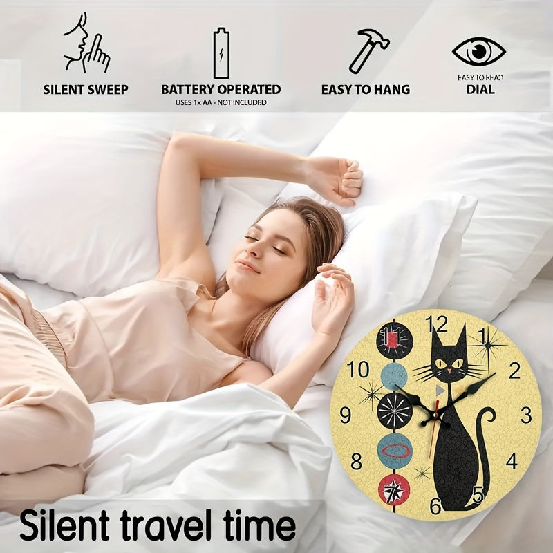 CoolCat - Tyst Träväggklocka med Modern Design Carvallo