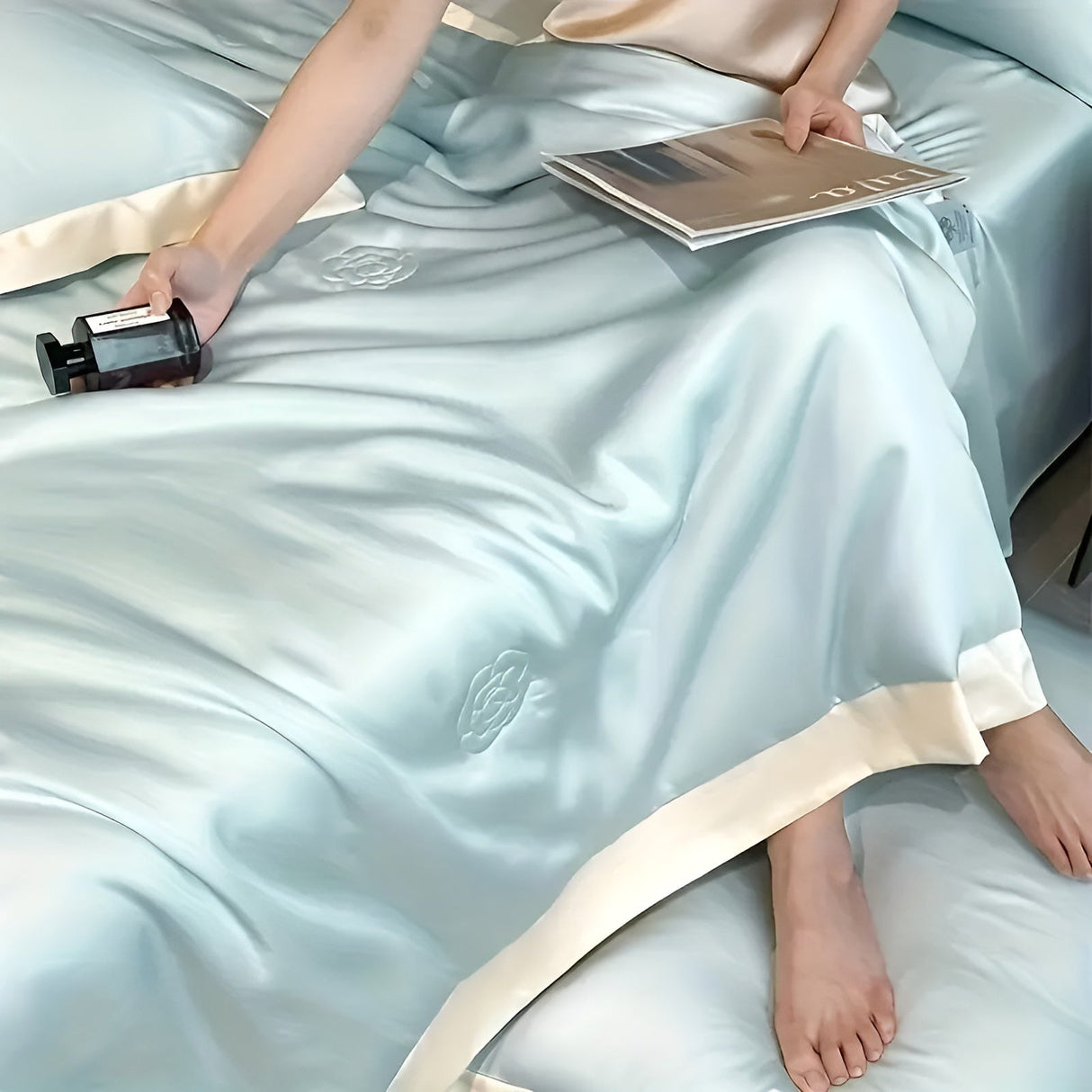 Sommarbäddset 3-delat – Kylning & Silkeslen | Med blommönster & iskylande tyg Carvallo