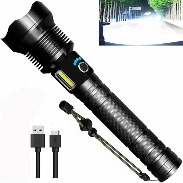 Taktisk ficklampa – LED ficklampa med zoom & powerbank-funktion Carvallo