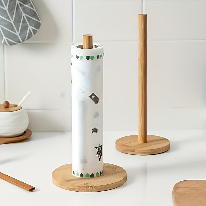 Bamboo Pappershanddukshållare med Naturlig Finish – Stilig och Praktisk för Bänkskivan Carvallo
