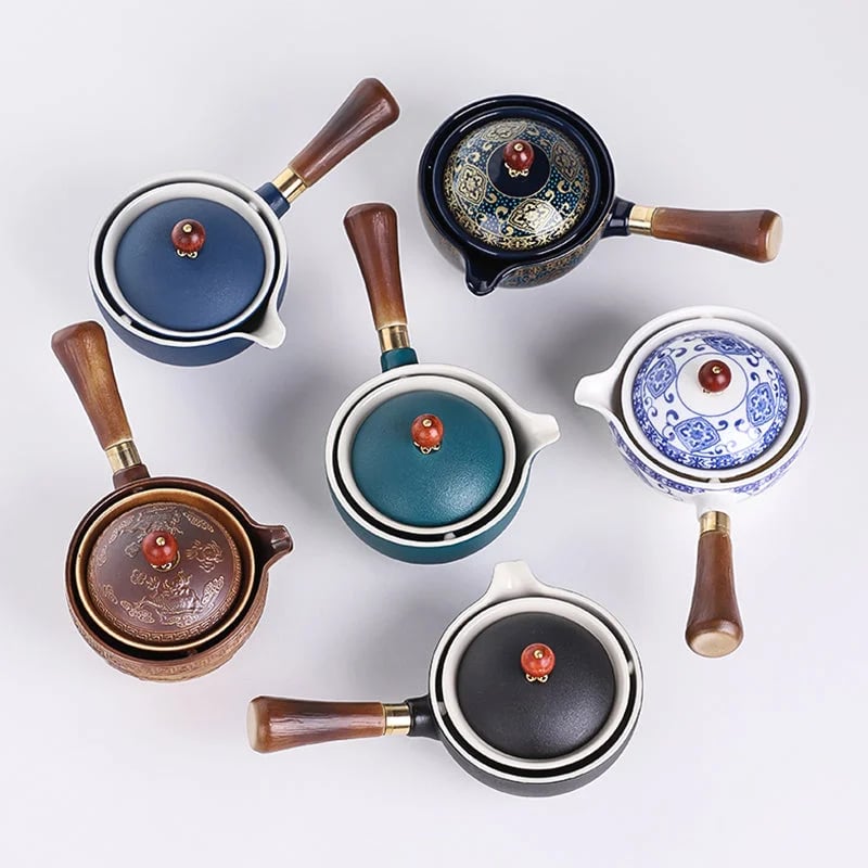 SpinTea 360° roterande teservis – Inkluderar 4 koppar och praktisk förvaringspåse MILA Sverige