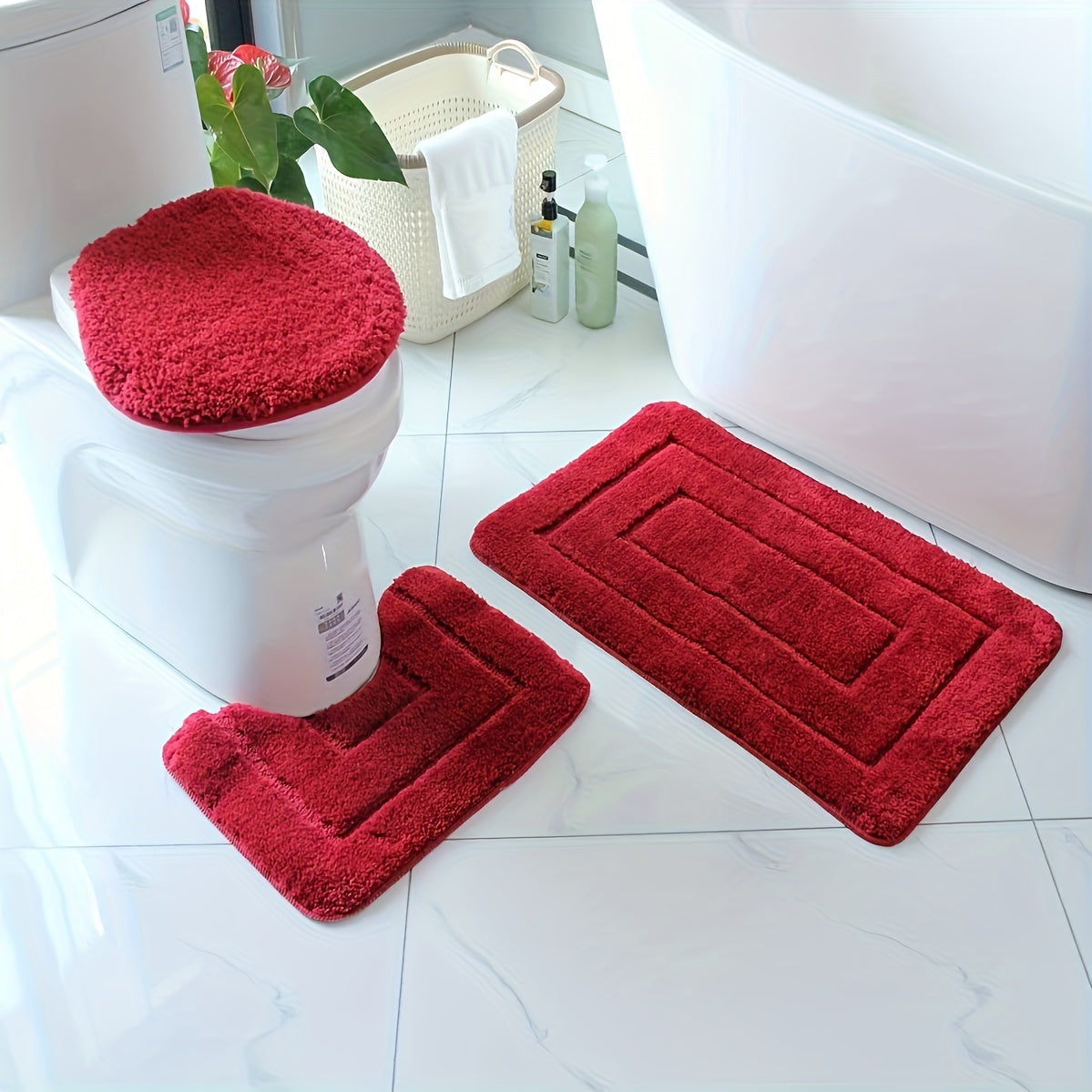 3-delad ultrafin fiber badrumsmattor set – snabbtorkande och absorberande Carvallo