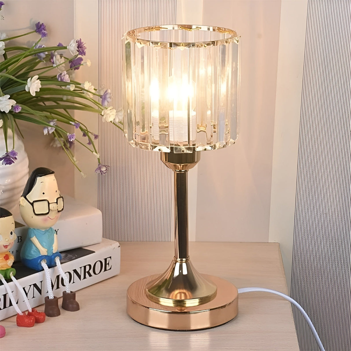 GlowGem Lampa - Nordisk Kristall-LED-Bordlampa Carvallo