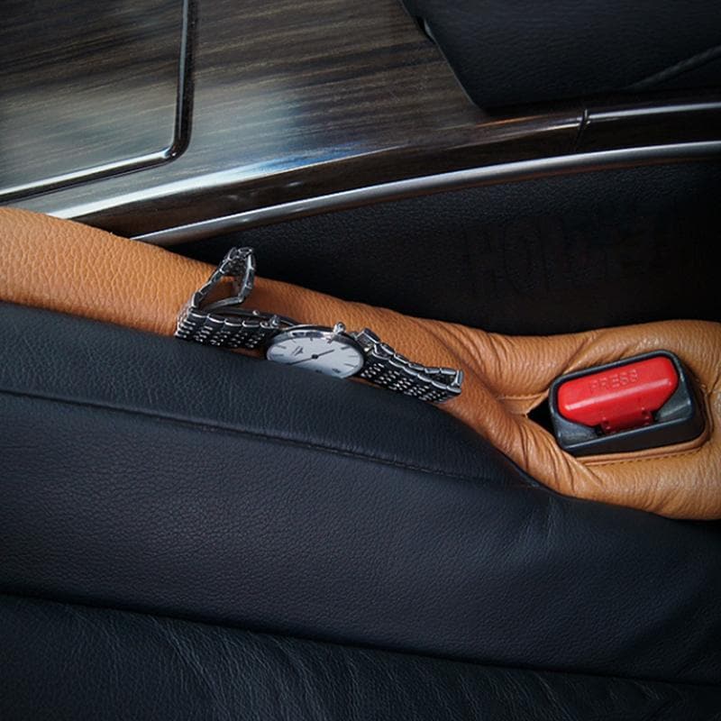 Royallure Bilstolsfackfyllare - Premium PU-läderorganisatör för telefoner, nycklar och nödvändigheter - Justerbar och lätt att installera - 2 st Carvallo