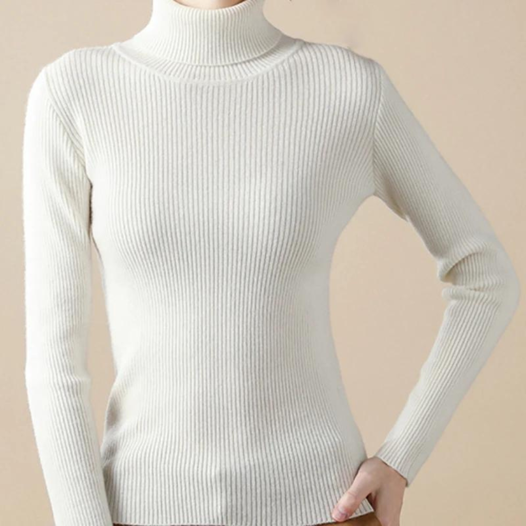 Kashmir Turtleneck Sweater för kvinnor-Hemnix-Vit-En storlek-Hemnix