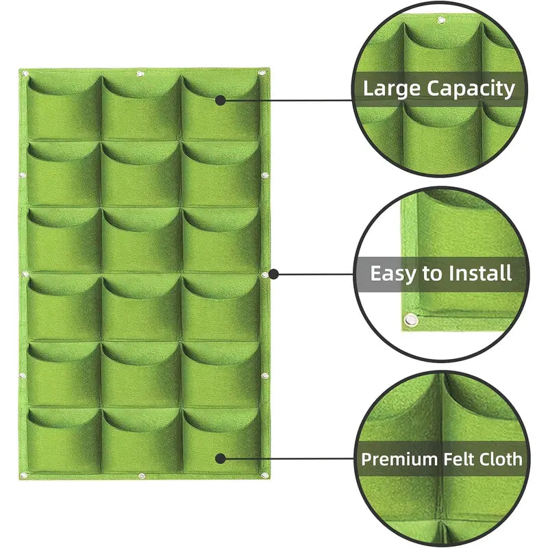 Filz växtpåse för vertikal väggmontering – Tredimensionell, icke-vävd växtpåse Carvallo