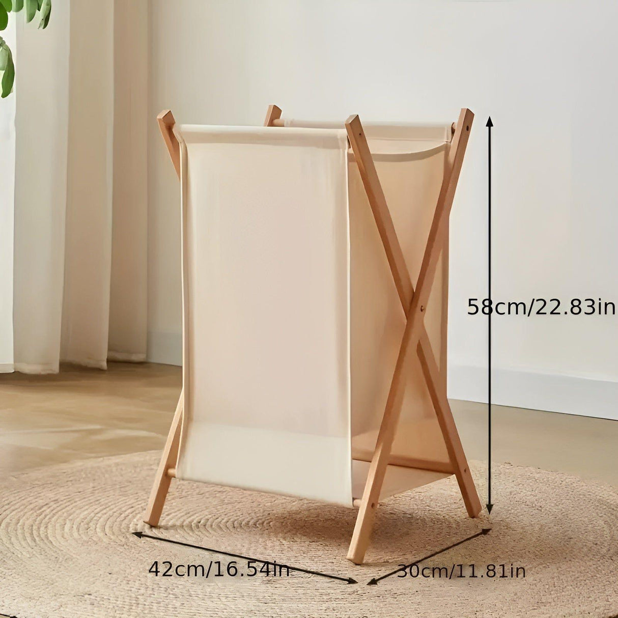 FlexiWood Korg - Fällbar tvättkorg av trä Carvallo