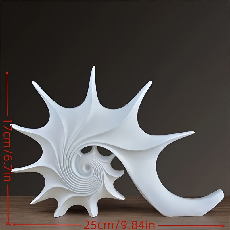 Elegant blå & guld snäckskulptur - Lyxig harts kustfantasi heminredningsdekor MILA Sverige