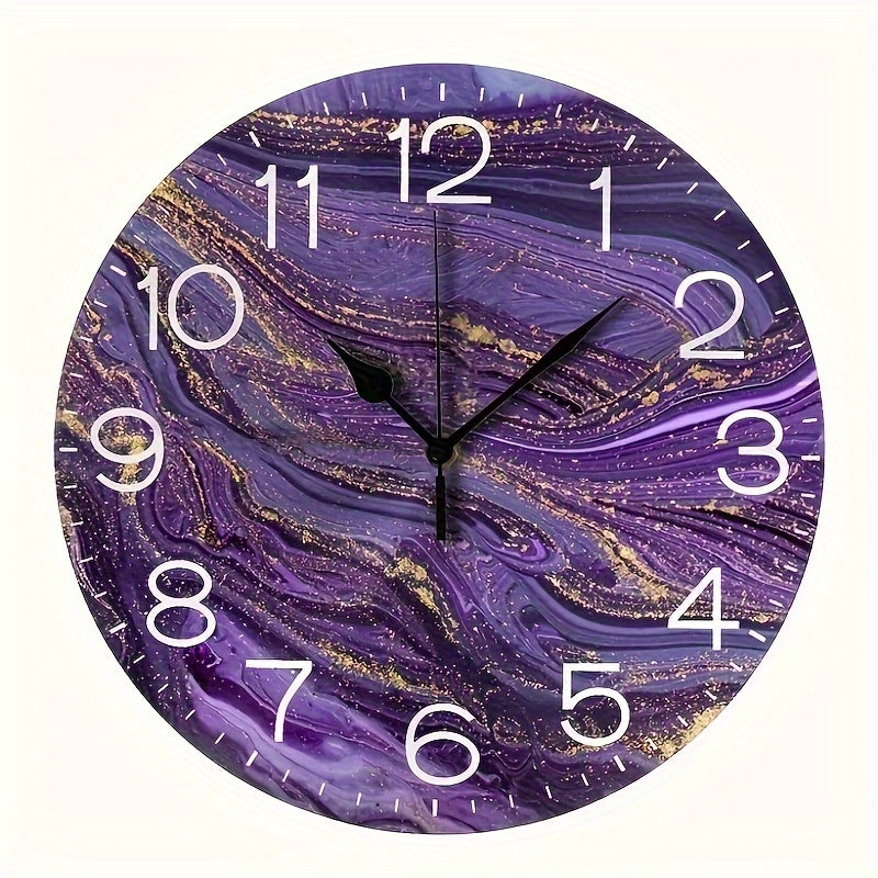 VioletGlow - Modern Lila Väckarklocka med Guld Accenter, Abstrakt Design Carvallo