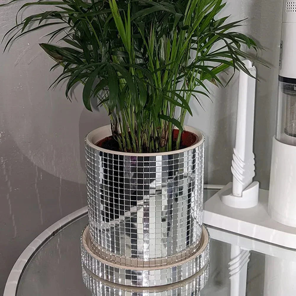 Keramisk Disco Spegelboll Planteringskruka med Dräneringshål Carvallo