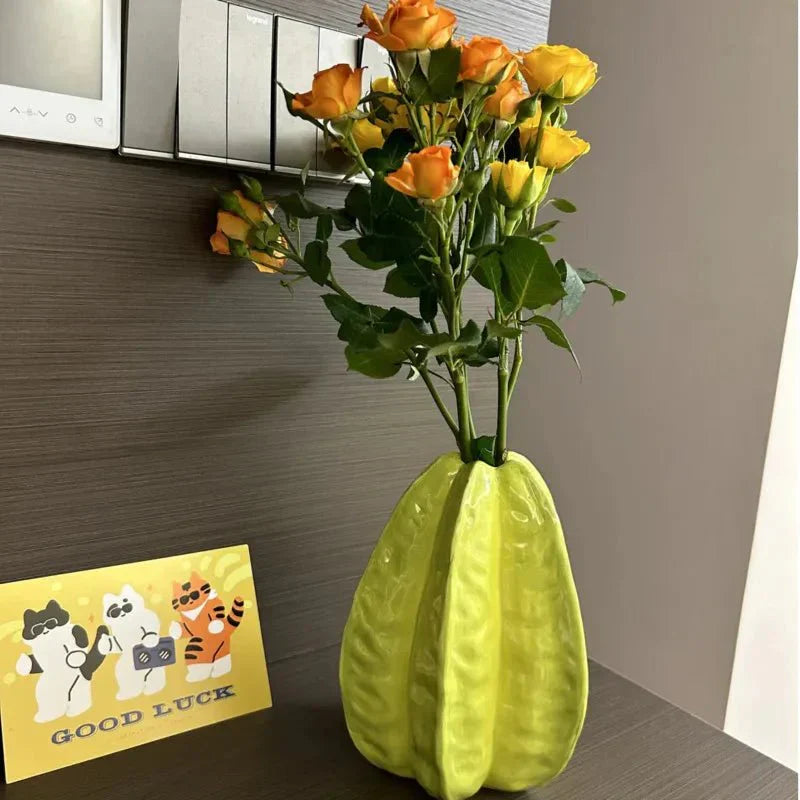 Keramisk Stjärnfrukt Blomvas Unik Dekorativ Kruka Carvallo