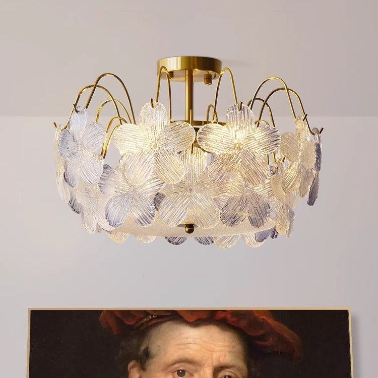 Klassisk Blomformad Glasmålad Krona för Vardagsrummet Carvallo