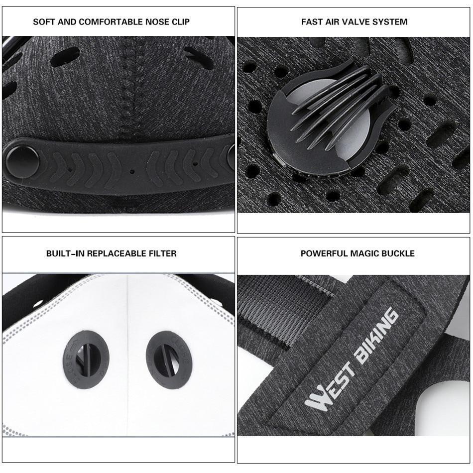 Ansiktsmask Ventilerad Neopren Anti Förorening Carvallo