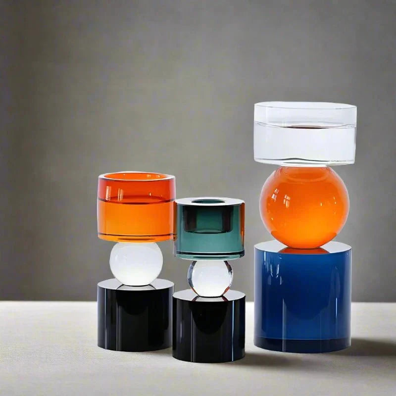 Färgglad geometrisk kristall ljushållare för modern inredning Carvallo