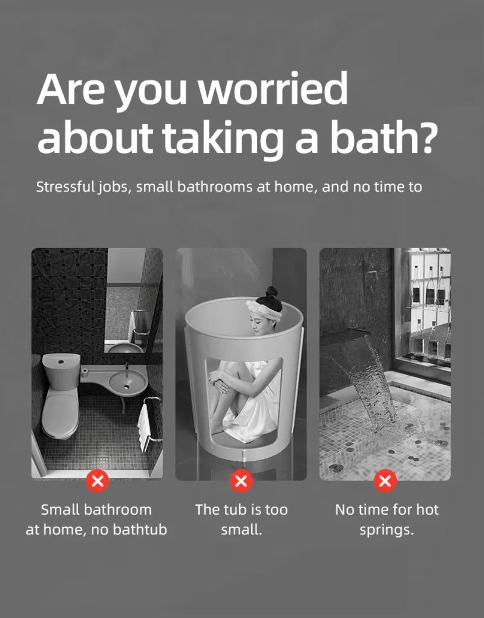 Bärbar fristående plastbadkar för vuxna Carvallo