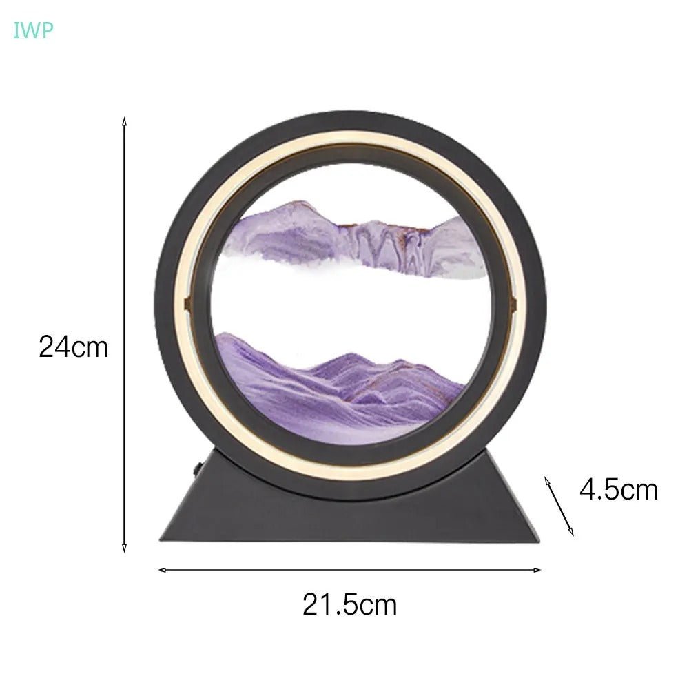 Kreativ 360° Rotera Snabbsand Lampa - Dynamisk Sandkonst Ljus Carvallo