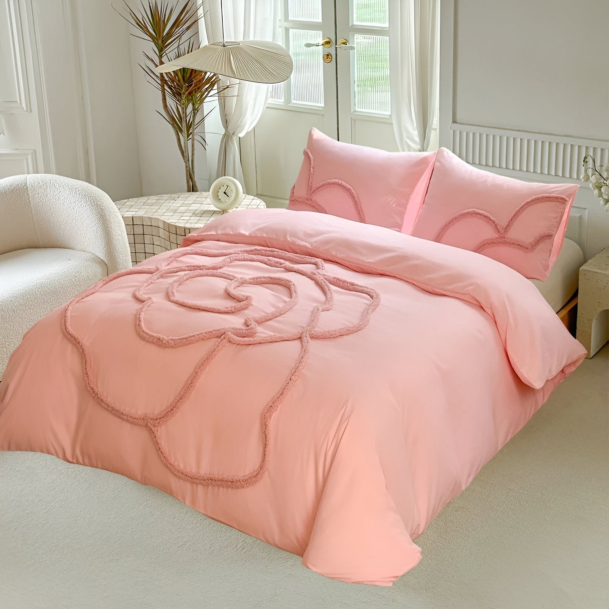 BlossomDream Set - Elegant Snuggly Täcke Med Blomsterdesign Carvallo