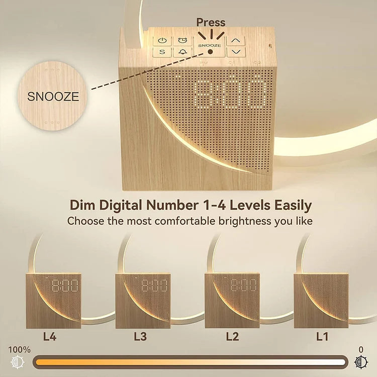 Carvallo – Stilren Nattlampa med Touchkontroll och Väggur Funktion Carvallo