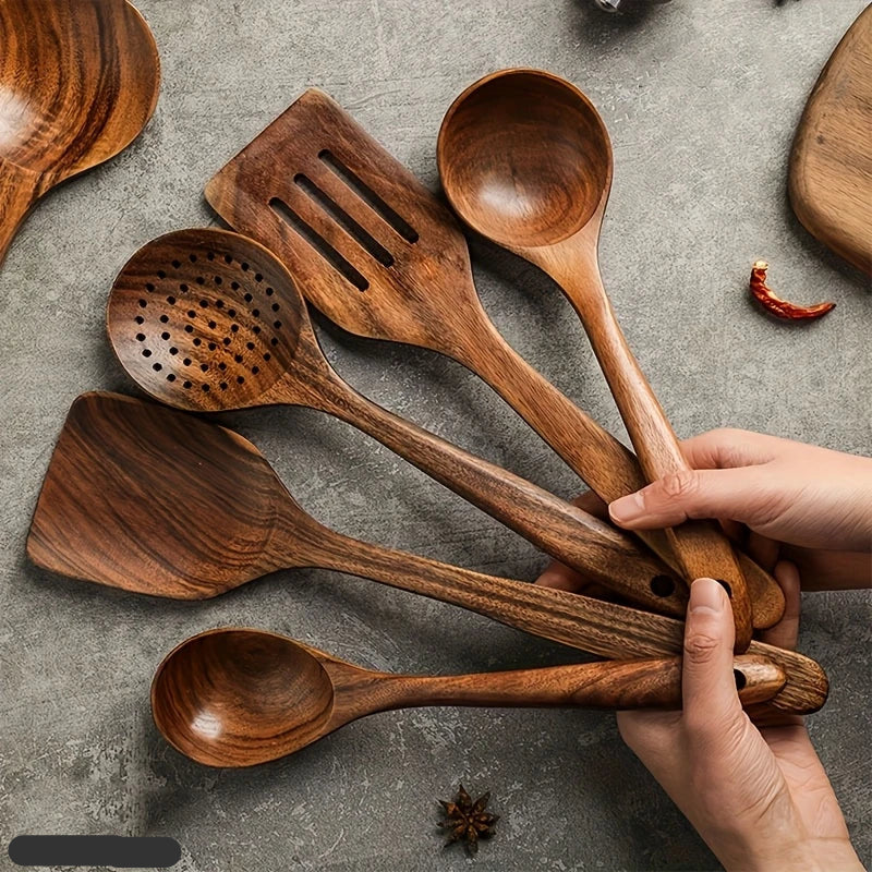 Köksset av naturligt teakträ Carvallo