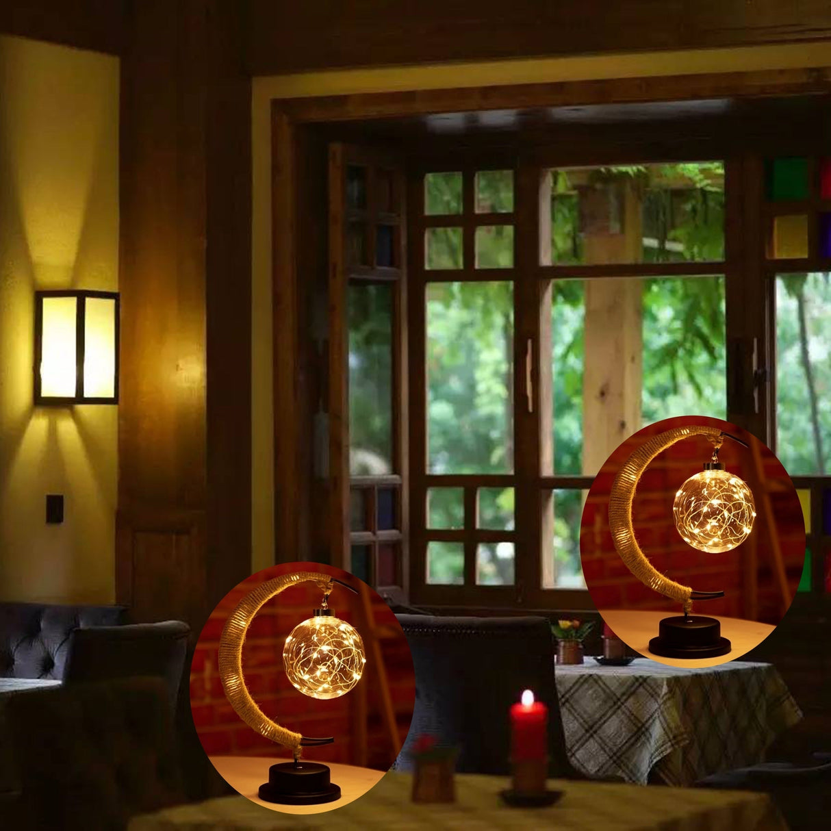 LunarGlow - Smidesjärn Månlampa Med LED-boll Carvallo