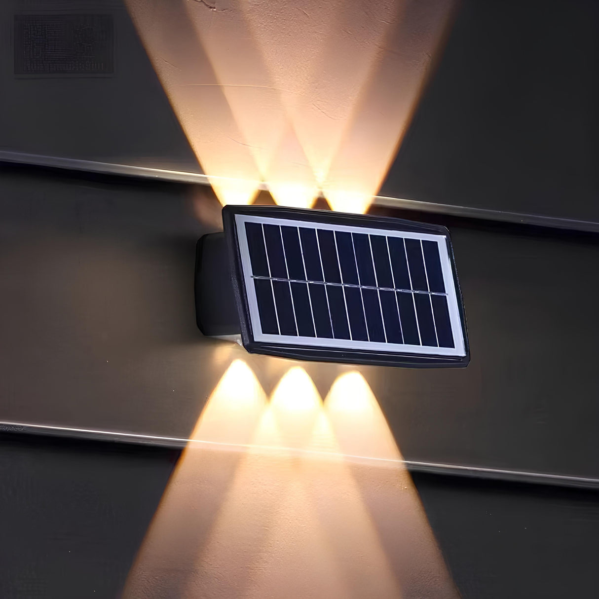 Utomhus solenergi LED vägglampa svart Carvallo