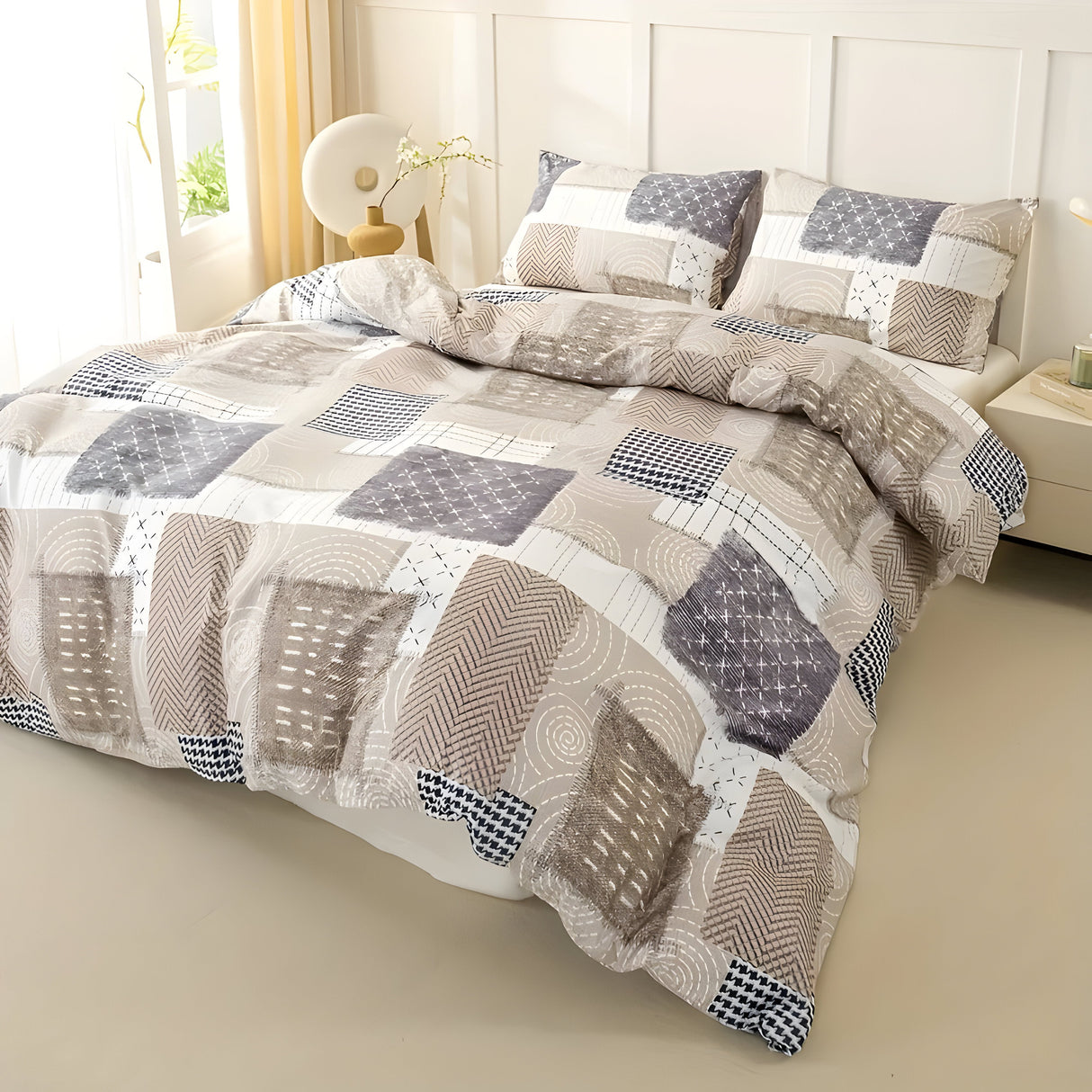 CozyNest Duvet Set - Mysigt & Andningsbart Patchwork-sängklädset Carvallo