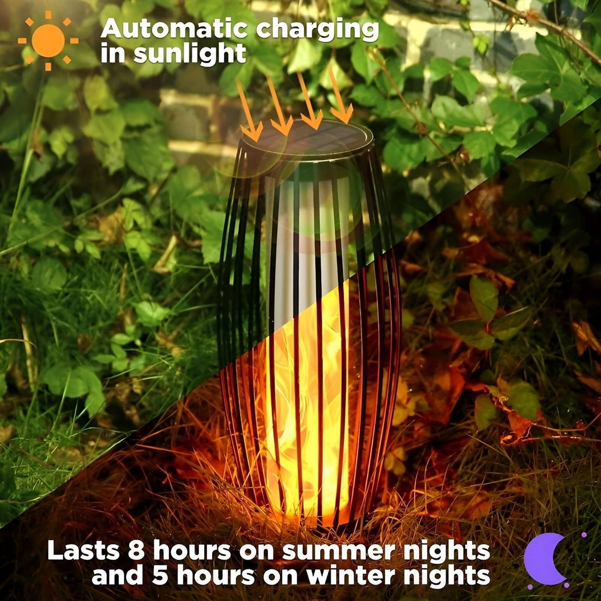 EmberGlow Light - Metall USB Uppladdningsbar Solflammslampa Carvallo