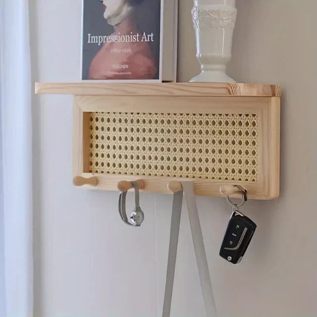 RusticHook – Vintage vägghylla med funktionella krokar Carvallo