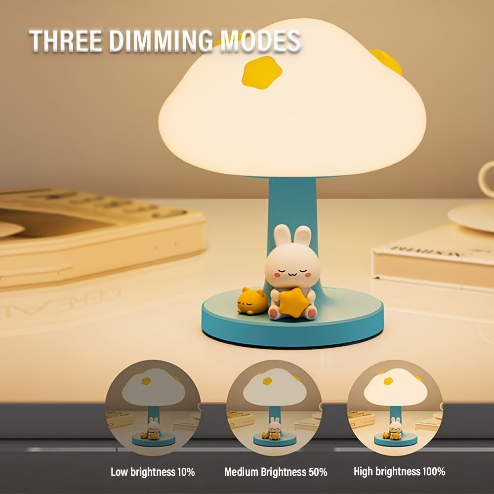 CozyCloud - USB Laddningsbar Silikon Bordslampa med Dimbart LED Ljus Carvallo