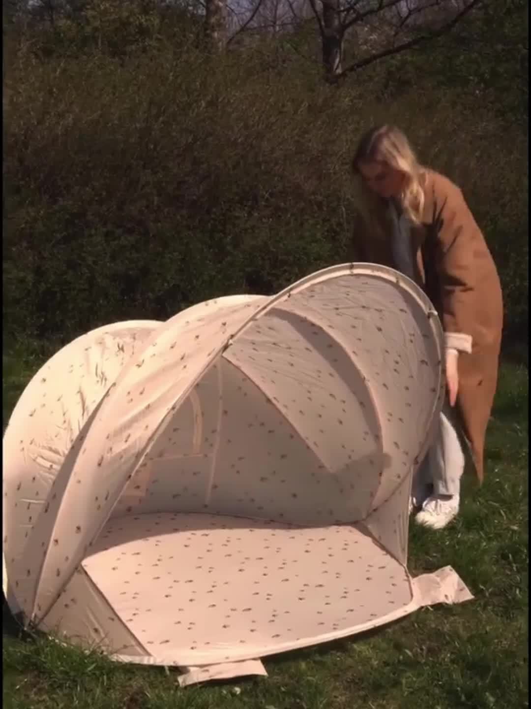 Carvallo Strandmuschel Sunviva Mini | Med dragkedja | 131 × 119 × 90 cm | För strand, trädgård & camping Carvallo