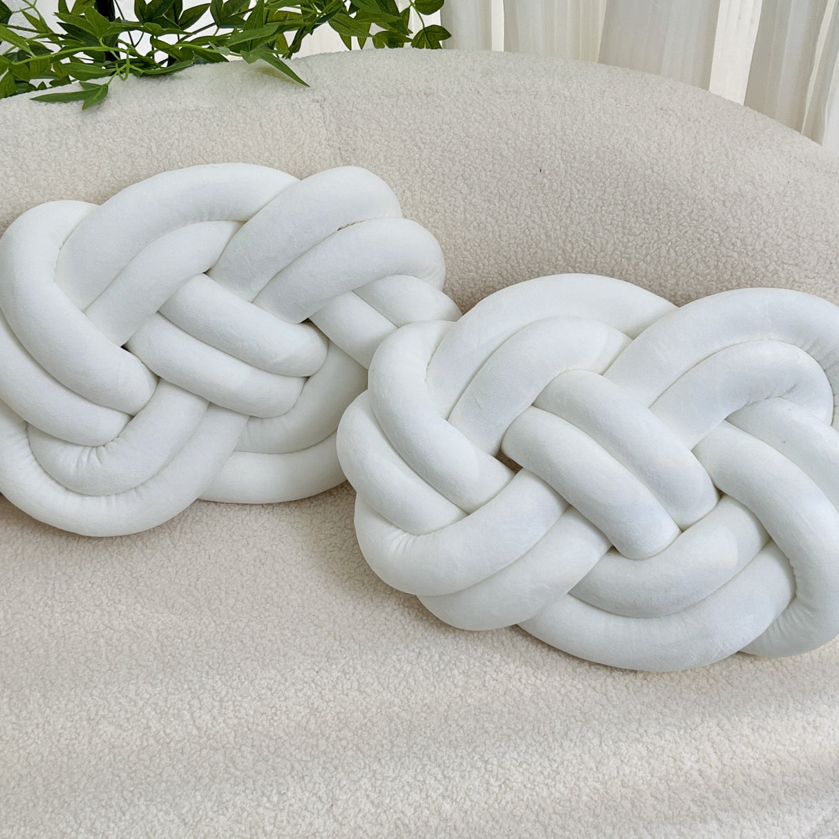 2 Stycken Knop Ball Kuddar - Mjuka Plysch Kuddar, Dekorativa Kuddar för Säng, Soffa och Vardagsrum Carvallo